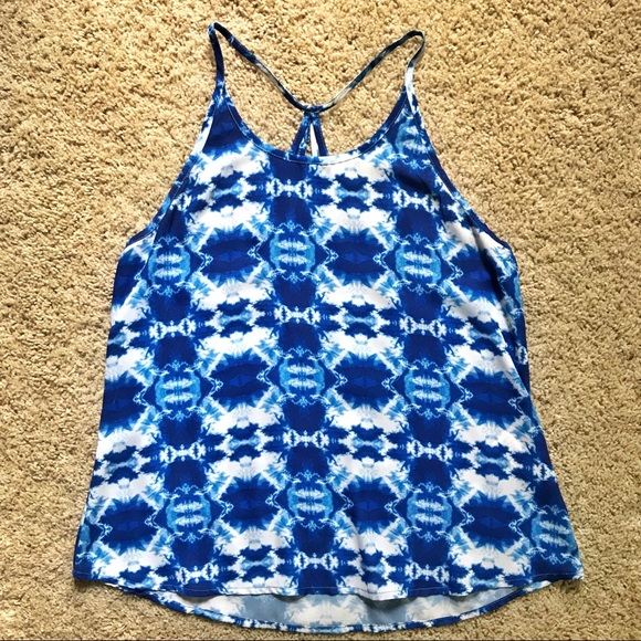 Bright Blue Patterned Tank Top 🌿 - Picture 4 of 6